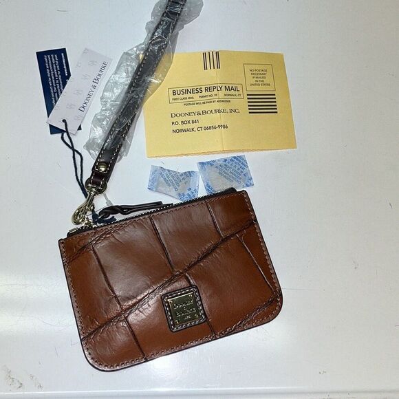 Dooney & Bourke Croco Cognac Wristlet- Mini Bag- NEW - Picture 10 of 11